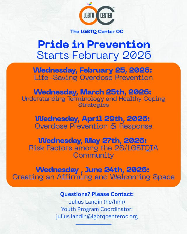 Pride in Prevention LGBTQ CENTER OC
